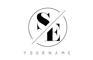 SE Letter Logo with Cutted and Intersected Design - obrazy, fototapety, plakaty