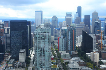 Fototapeta na wymiar Aerial of the Seattle, Washington city center