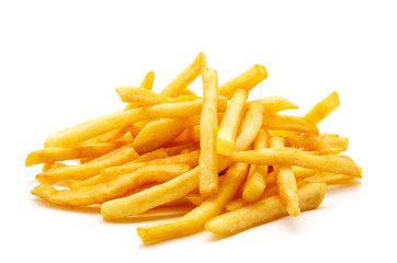 potato fry on white isolated background