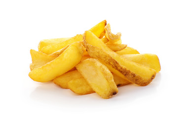 potato fry on white isolated background
