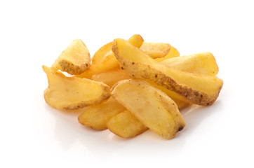 potato fry on white isolated background