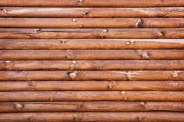 Wooden wall from logs