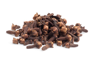 Spice cloves on white background