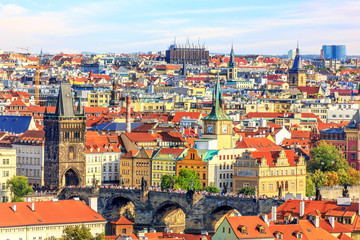 Fototapeta na wymiar Charles Bridge and the Old Town of Prague