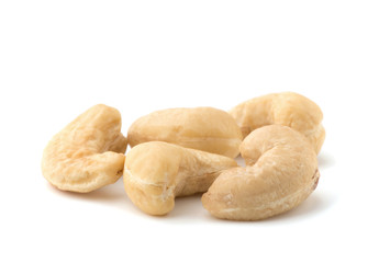 cashew nuts on white background