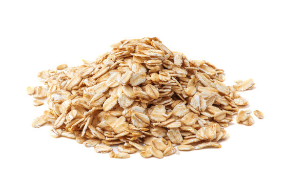 pile of oatmeal isolated on white background