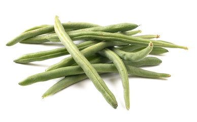 Fresh Green Beans on a White Background