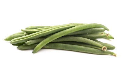 Fresh Green Beans on a White Background