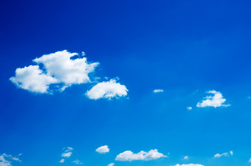 White clouds in blue sky.