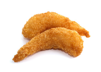 Fried shrimps isolated on white