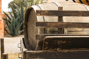 Barrica de vino de madera.