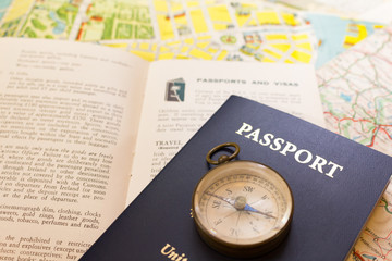 Vintage Compass, Passport and Maps