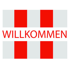 vector icon of welcome deutsch