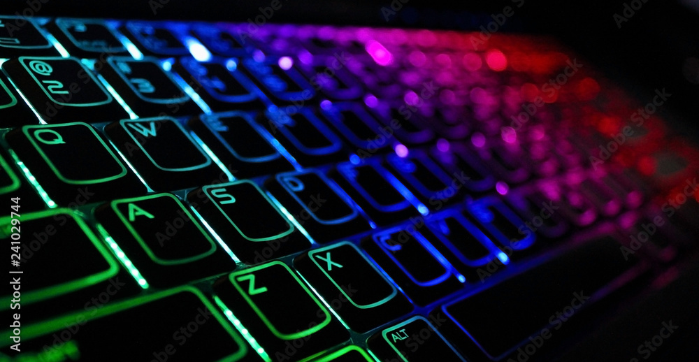 Wall mural backlight gaming keyboard with versatile color schemes