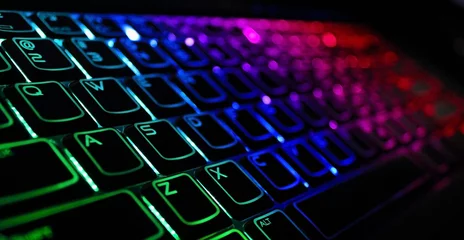 Fotobehang Backlight gaming keyboard with versatile color schemes  © Adnan Ahmad Ali