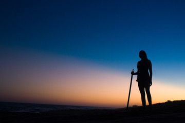 silhouette at sunset