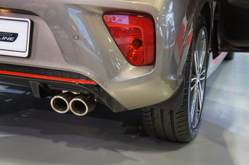 Selected focused on car exhaust.  