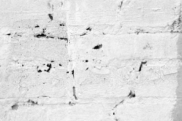 Crack Concrete Wall Background. Wall Paint Peeling. Cracked Flaked Shabby Wall With Rundown Stucco Layer Texture.