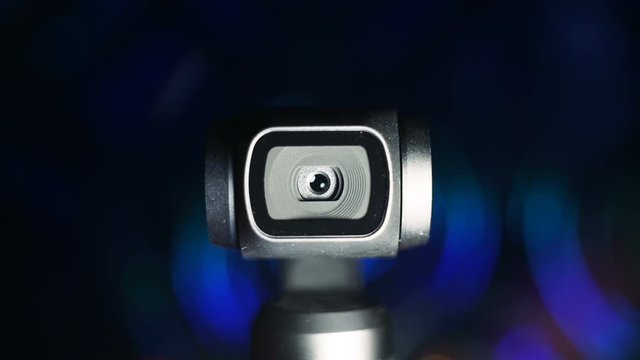 Gimbal camera on background bokeh