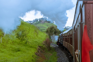 train in the mountains