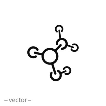 Molecule Icon, Line Sign, Icon Vector