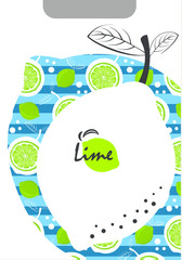 Packing template design of  lime. Illustration lime banners. Design for juice, tea, ice cream, lemonade, jam, natural cosmetics, sweets and pastries filled with lemon, dessert menu.