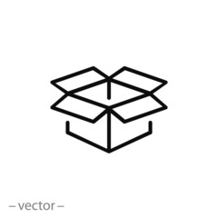 Open box icon, line sign vector illustration of Eps10