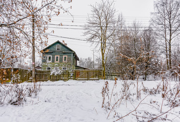 Abandoned houses in the construction zone. Subject to demolition. Ruins.