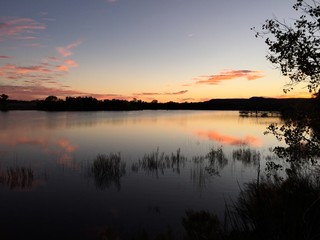 sunset over the lake