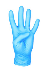 photo hand isolated glove four finger / hand in four finger position