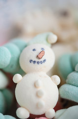 Delicious and beautiful marshmallow snowman.