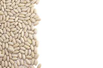 White beans background with copy space