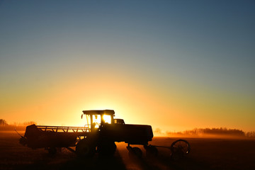 Fototapeta premium Agricultural Equipment Silhouette