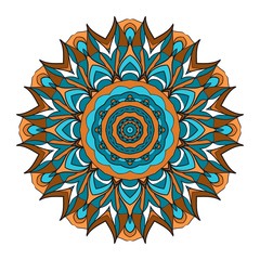 Mandala Style Vector Shapes. Decorative Cicle ornament. Floral design.