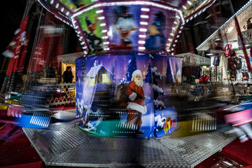 Santa claus carousel in park