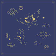 Korean traditional object line vector illustration.