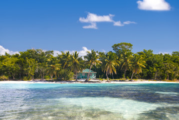 Dominican Republic, Caribbean Sea, view from the sea on the island of Saona