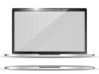 Modern realistic laptop. Notebook Mockup. Vector illustration.