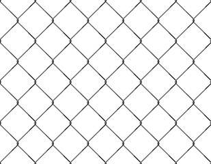 Realistic Fence Rabitz pattern. Seamless connection of protective grid.  Vector rabitz grid. Robust, modern chrome-plated wire.