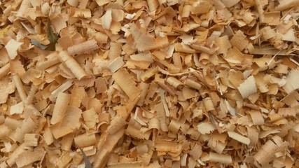 Scattering of sawdust after woodworking