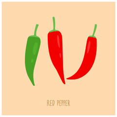 Simple red pepper vector illustration.