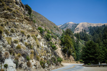Fototapeta na wymiar Pacific Coast Highway road through Big Sur California on a sunny day