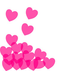Fototapeta na wymiar Floating pink hearts