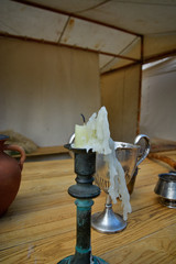 Candle In Old Silver Candlestick