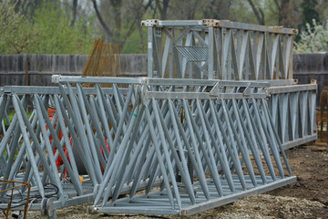 bundle of reinforced components in a construction site