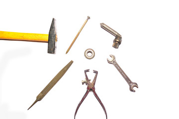 Many Tools isolated on white background