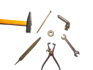 Many Tools isolated on white background