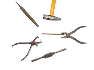 Obraz premium Many Tools isolated on white background