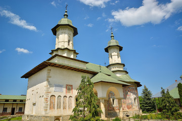 Fototapeta na wymiar Rasca Monastery in Bucovina, Romania is an UNESCO Heritage site.
