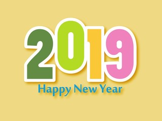 Happy new year 2019 vector illustrator